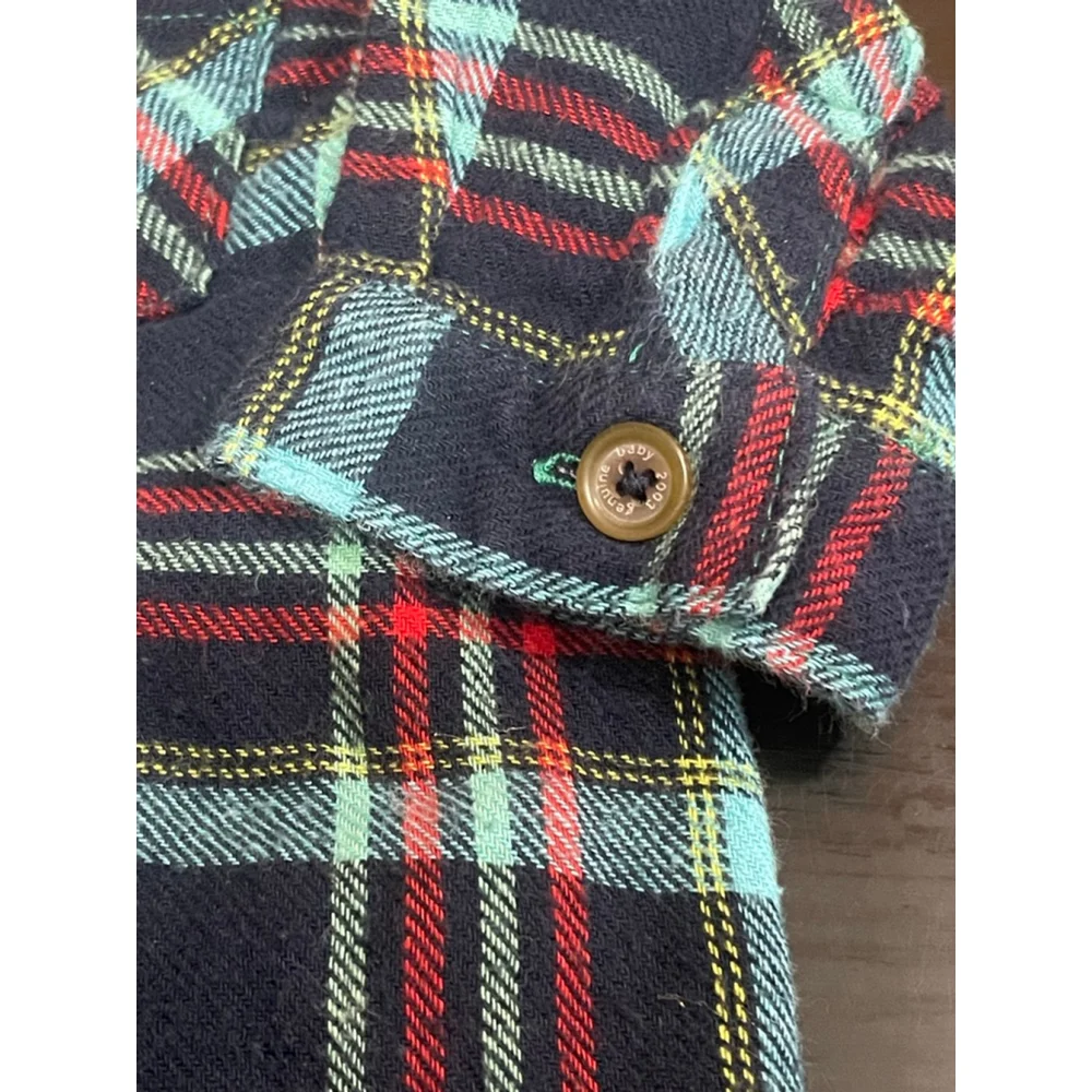 Baby OshKosh B'gosh Button Down Shirt 3 Months Navy Blue Plaid